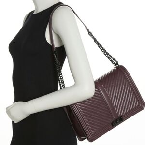 Rebecca Minkoff Elegant Burgundy Quilted Shoulder Bag